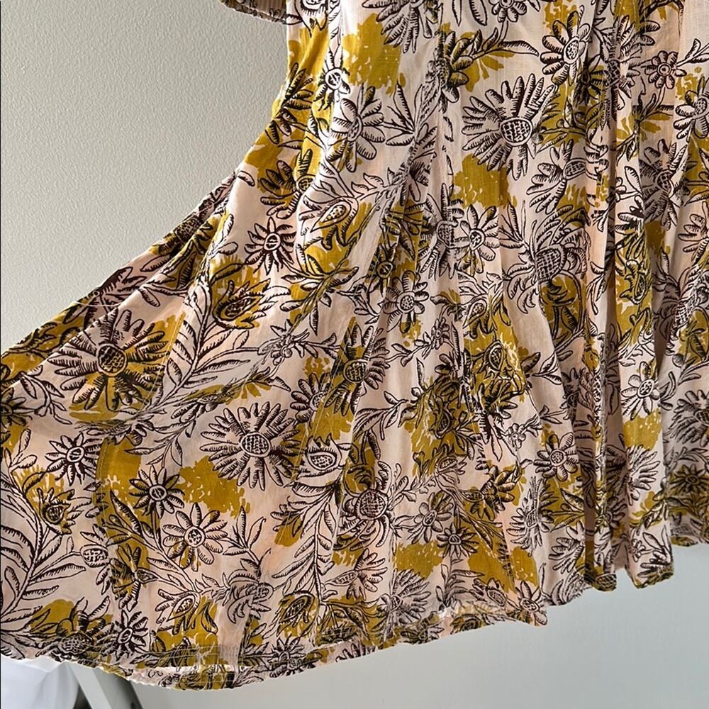 Daily Ritual Brown Gold Ruched Ruffled Sundress - Picture 3 of 6